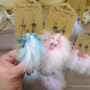 Boucles d'Oreilles Plumes Fantaisie